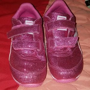 Pink Glitter Puma Shoes